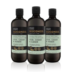 Baylis & Harding Goodness Oud, Cedar & Amber Body Wash Trio (500ml x 3)