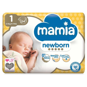 Mamia Ultra Dry Air System Newborn Nappies – Size 1 (2 × 24 Packs)
