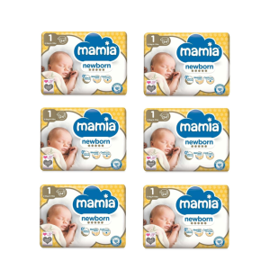 Mamia Size 1 Newborn Nappies – Bulk 144 Pack (6 × 24 Nappies)