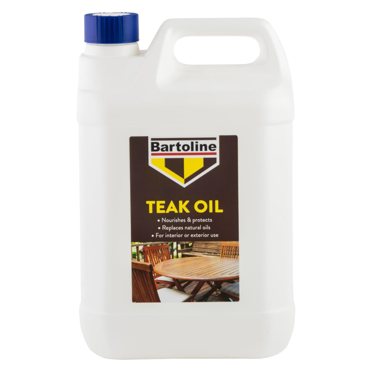 bartoline teak oil 5l – deep penetrating wood oil for teak, oak & hardwood furniture | indoor & outdoor protection