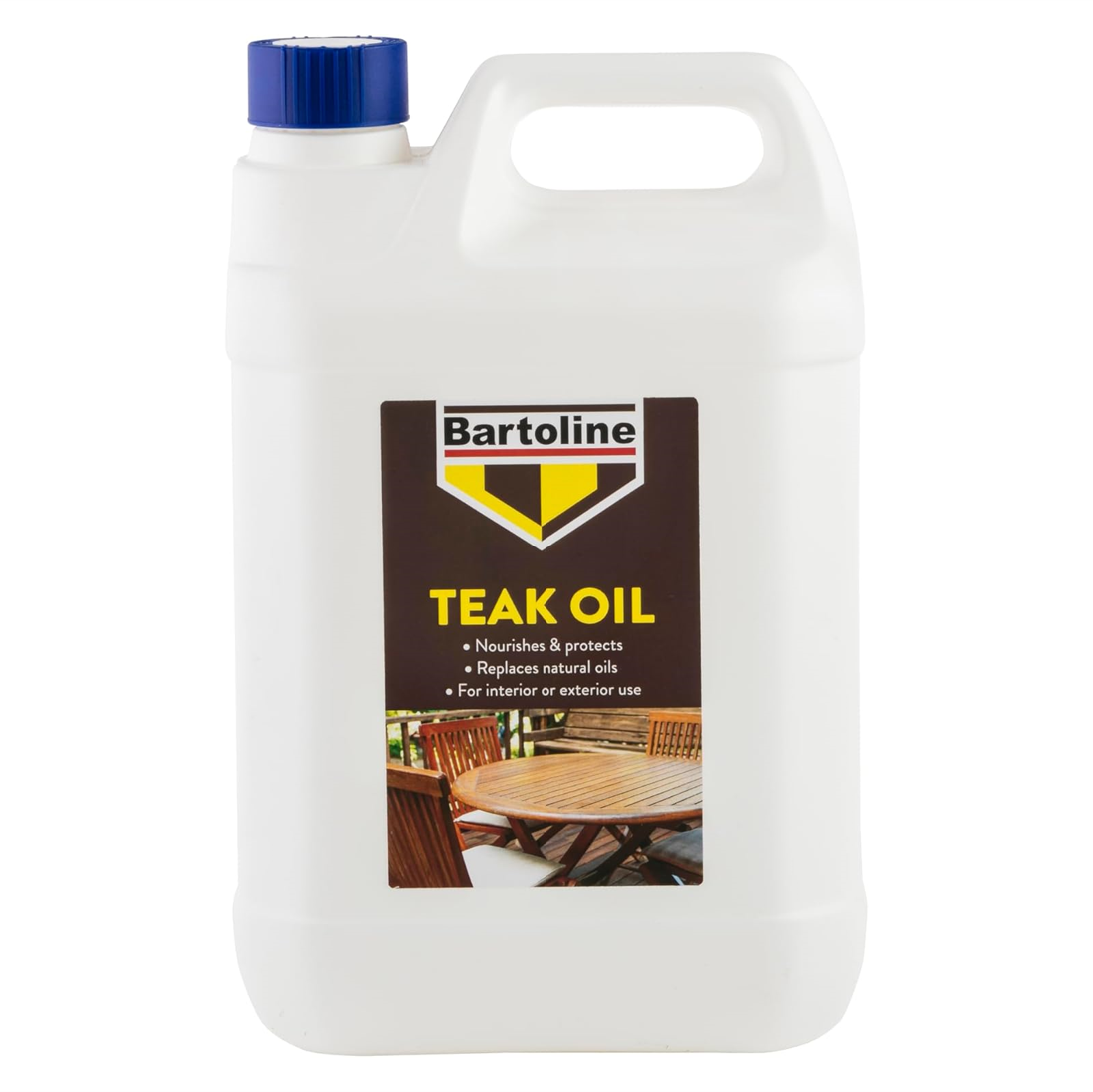 bartoline teak oil 5l – deep penetrating wood oil for teak, oak & hardwood furniture | indoor & outdoor protection