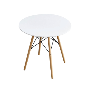 Stylish 80cm White Round Table with Wooden Base – Perfect for Small Spaces & Modern Homes