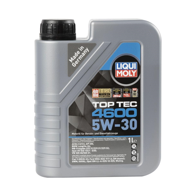 Liqui Moly Top Tec 4600 5W-30 Engine Oil - 1 Litre | Fully Synthetic | For Petrol & Diesel Engines with/without DPF | ACEA C2/C3, API SN