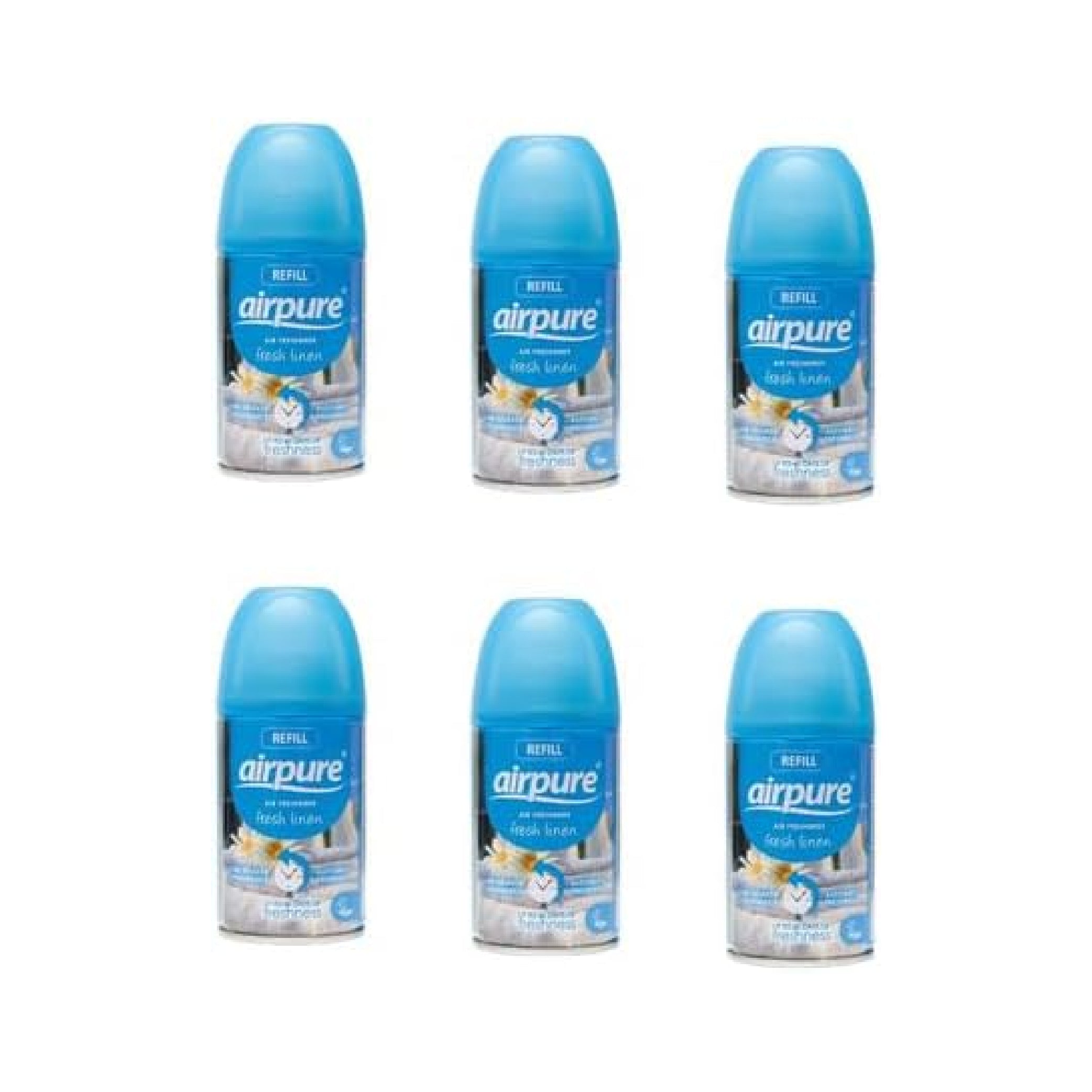 Airpure Automatic Spray Refills Fresh Linen 250ml Pack of 6