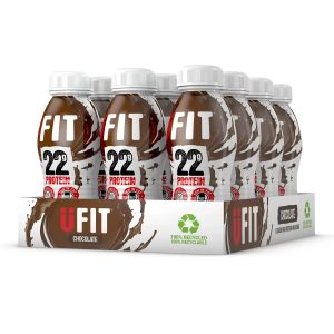 UFIT Chocolate Protein Shake – 12 × 310 ml | 22 g Protein, No Added Sugar, Low Fat