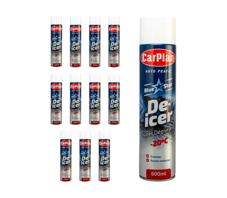 CarPlan Blue Star Super De-Icer Aerosol – 600ml (Pack of 12)
